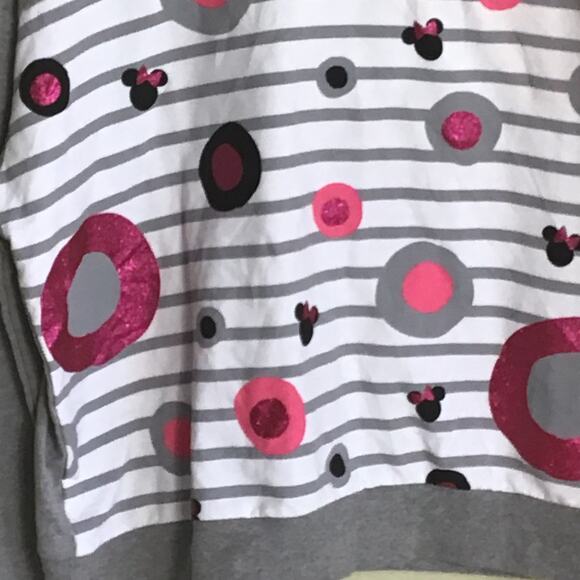 Disney Women's Minnie Mouse  Gray cropped Lightweight Hoodie  Size Lrg EUC - Picture 5 of 6